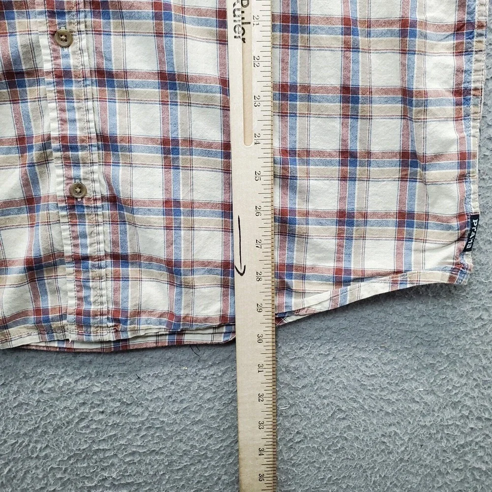 prAna Shirt Mens XL Multi Plaid Midweight Pocket‎ Black Tab Collared Button Down - Picture 3 of 8